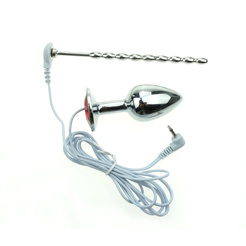 Adult Diary Electro Shock Penis Plug Urethral Sound Chastity Catheter Penis Ring Anal Plug Male Masturbator Sex Toys For Men, sex toys