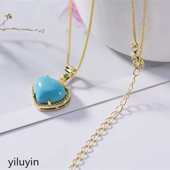 

KJJEAXCMY Fine jewelry S990 pure silver peacock peacock hollowed mosaic jade blue sand stone Hong Kong Jade Pendant