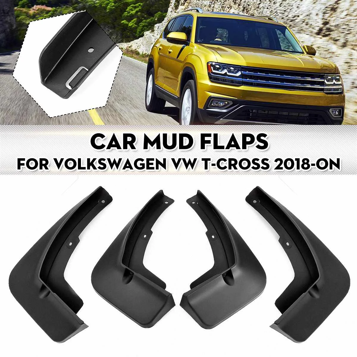 

Car Mud Flaps Splash Guards Mudguards Mud Flap for Fender Mudflaps Accessories For VW T-Cross 2018 2019