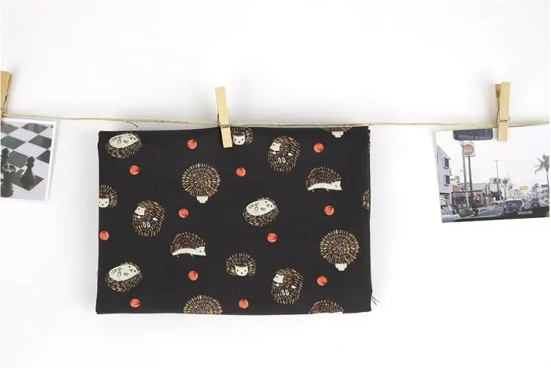 Наполовину ярдовая Корейская импортная однотонная хлопковая ткань с принтом «ЁЖ», ручная работа, Лоскутное детское платье A717