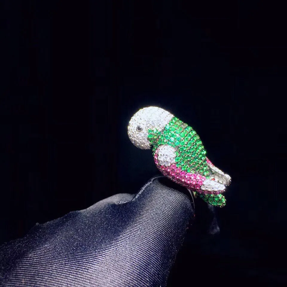 Qi Xuan_Fashion Jewelry_New Parrot указательный палец кольца_ S925 Твердые серебряные модные новые кольца для попугая_ производитель прямые продажи