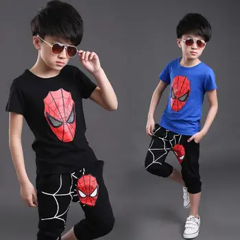 

2019 Spiderman 2018summer Boys Clothing Sets Kids T Shirt+pants 2 Pcs Children Sport Suits Baby Spider Man Clothes Set 3-10year