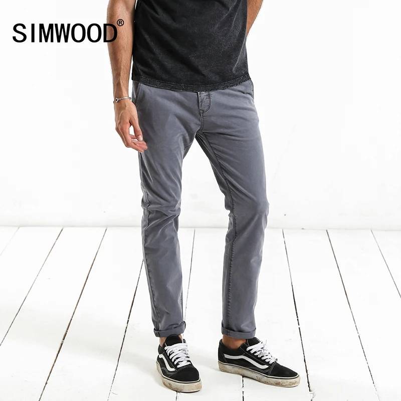 SIMWOOD 2019 весенние штаны для мужчин Slim Fit Smart повседневное высокое качество