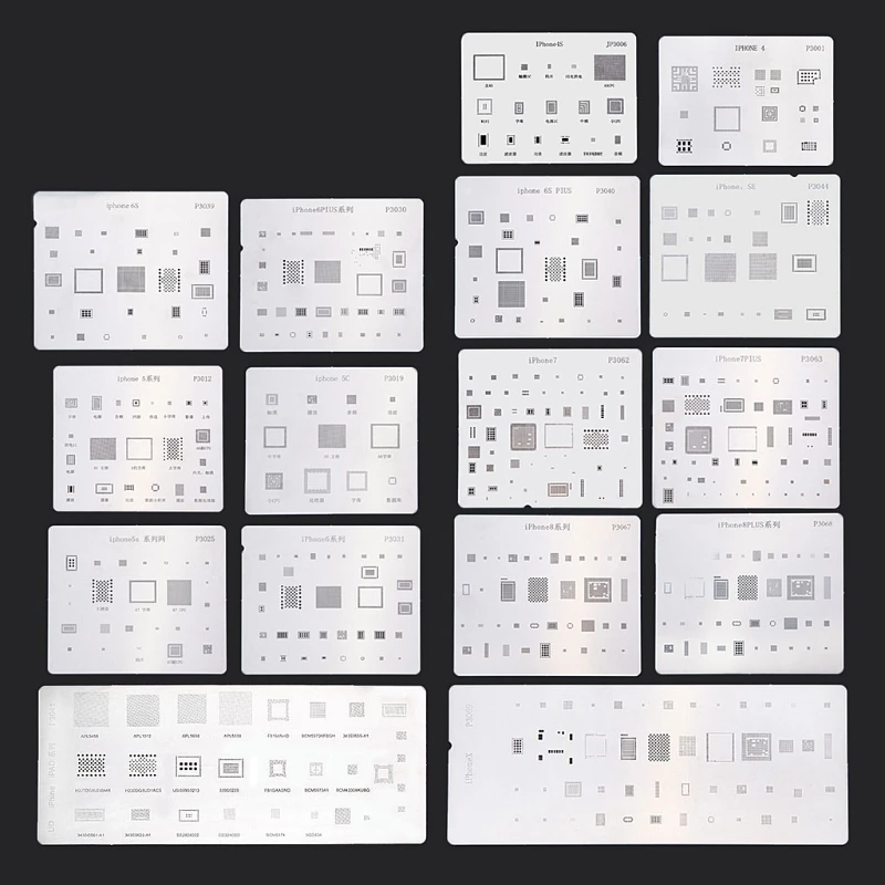 

16pcs IC BGA Chip Reballing Stencil Kit Set Qualitied Solder Template For iPhone Free June18