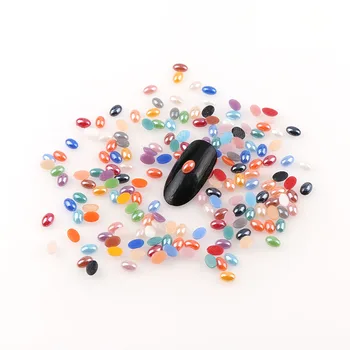 

500Pcs Mix Color Oval 2x4mm/4x6mm Ceramics Rhinestone Flatback Charm For DIY 3D Nail Art Manicure Decor/DIY Phone Decor