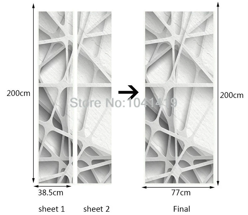 Современные креативные Настенные обои, 3D стерео геометрический узор, наклейка на дверь для гостиной, кабинета, настенная наклейка, ПВХ, 3D наклейки для дома