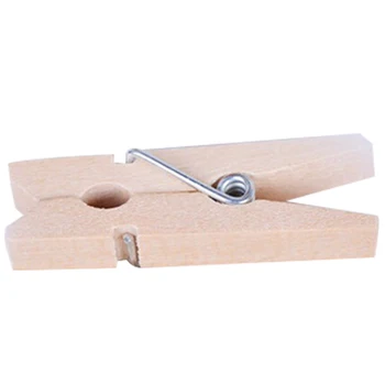 

100PCS New 2.5cm*0.3cm Mini Natural Wooden Cloth Photo Paper Peg Clothespin Craft Clips