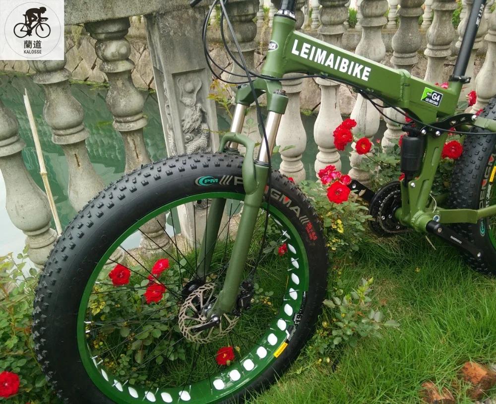 Discount Kalosse Soft-tail frame   Snow/beach   folding bicycle 26    26*4.0 inch   21/24/27/30 speed  26*17inch  mountain bicycle 2