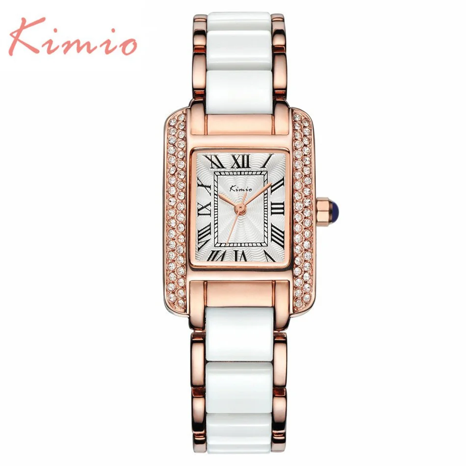 HOT 2018 Female Luxury Brand Kimio Quartz Women Watches Diamond Clock Ceramics Bracelet Lady Dress Gold Wristwatch montre femme HOT 2018 Female Luxury Brand Kimio Quartz Women Watches Diamond Clock Ceramics Bracelet Lady Dress Gold Wristwatch montre femme