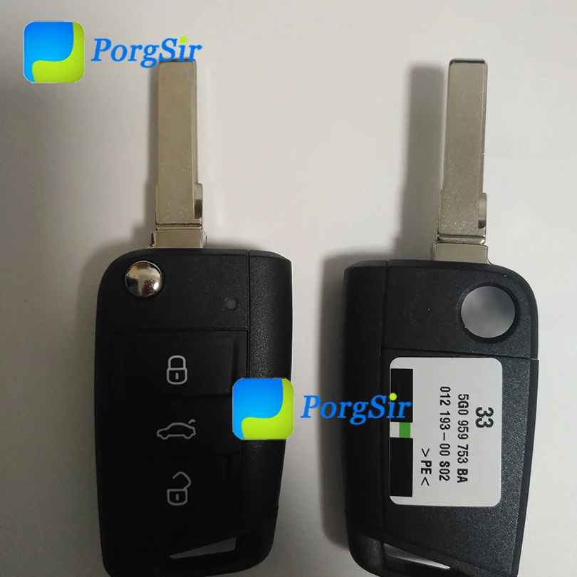 3 кнопки 434 мГц флип ключ MQB удаленного Управление для V-W Golf Touran поло FCCID: 5G0 959 753 BA |