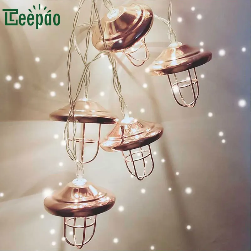 

Retro Iron Metal Diamond LED Fairy String Lights Battery Xmas Wedding Party Home Decoration 10/20/30 Leds Lantern String Lamps