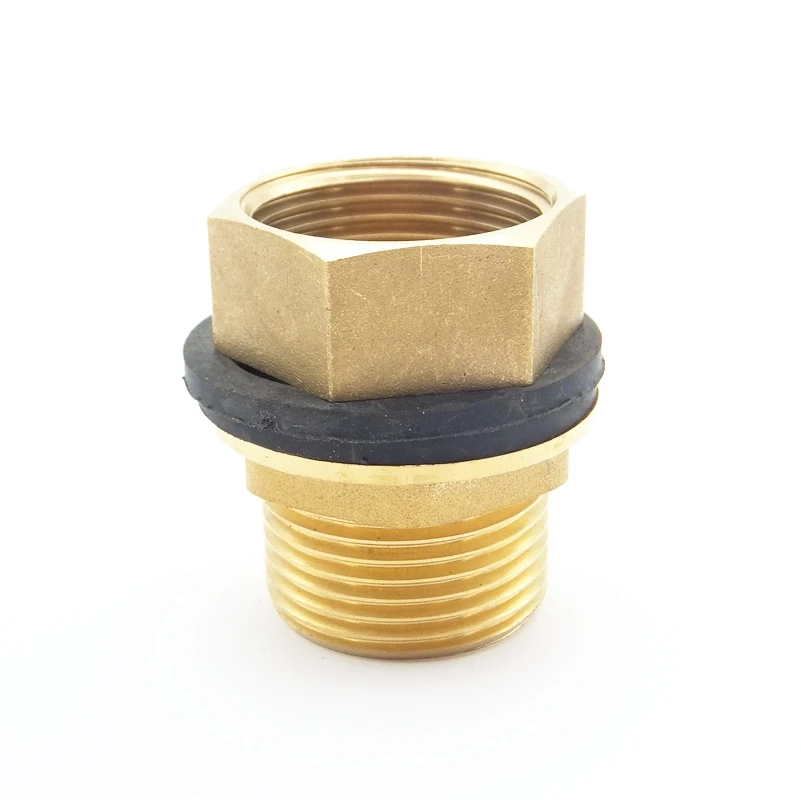 1" Long Male BSP Brass Pipe Single Loose Key Swivel Fitting Nut Water