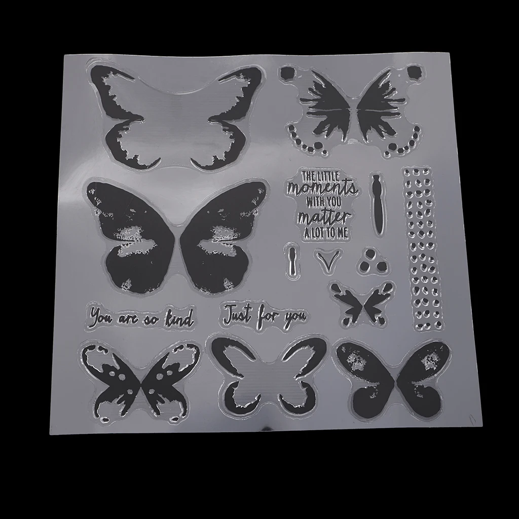 Many Style Butterfly Flower Best Wishes Clear Rubber Stamps for Card Making Decoration Scrapbooking Photo Album Diary