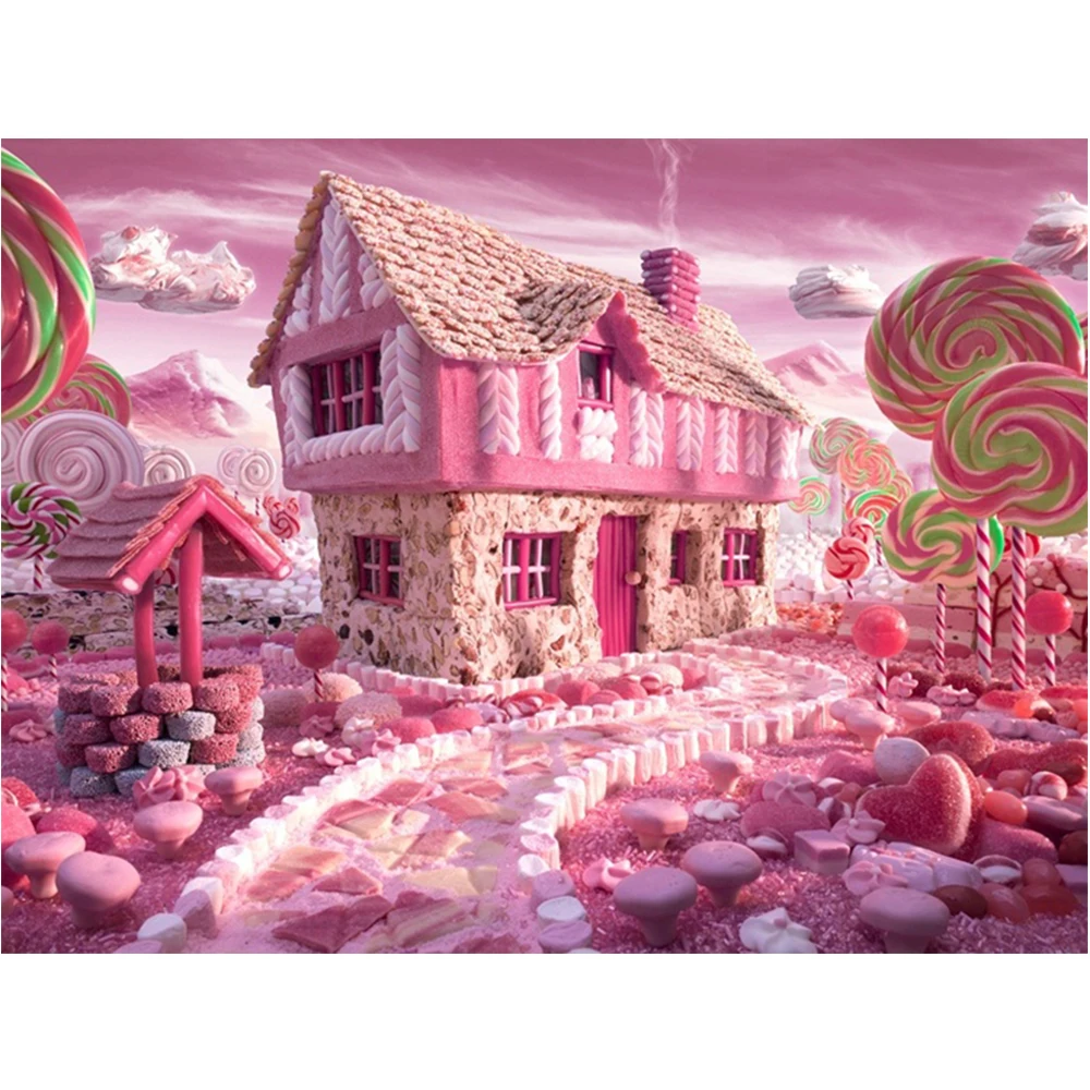 

LI LOYE 5D Diamond Mosaic DIY Diamond Painting Cross Stitch Pattern Resin Round Drill Embroidery Candy house Full Painting RT690