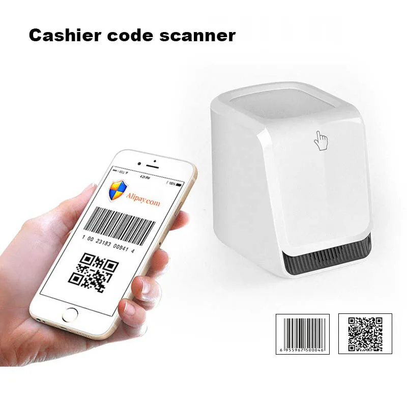 

New Hot M6 Barcode Scanner Handsfree Wired 2D/1D Automatic Barcode Reader for Mobile Payment 8 @88