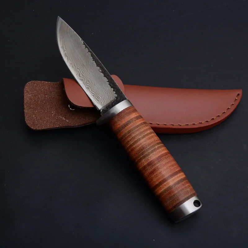 handmade fixed blade knife leather handle knife (2)