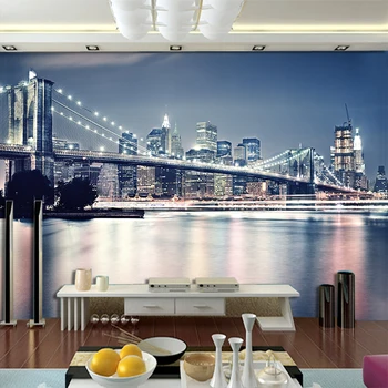 

5D Papel Murals Night City Scenery 3d Wallpaper Murals for Living Room Sofa Background 3d Wall Photo Murals Wall paper