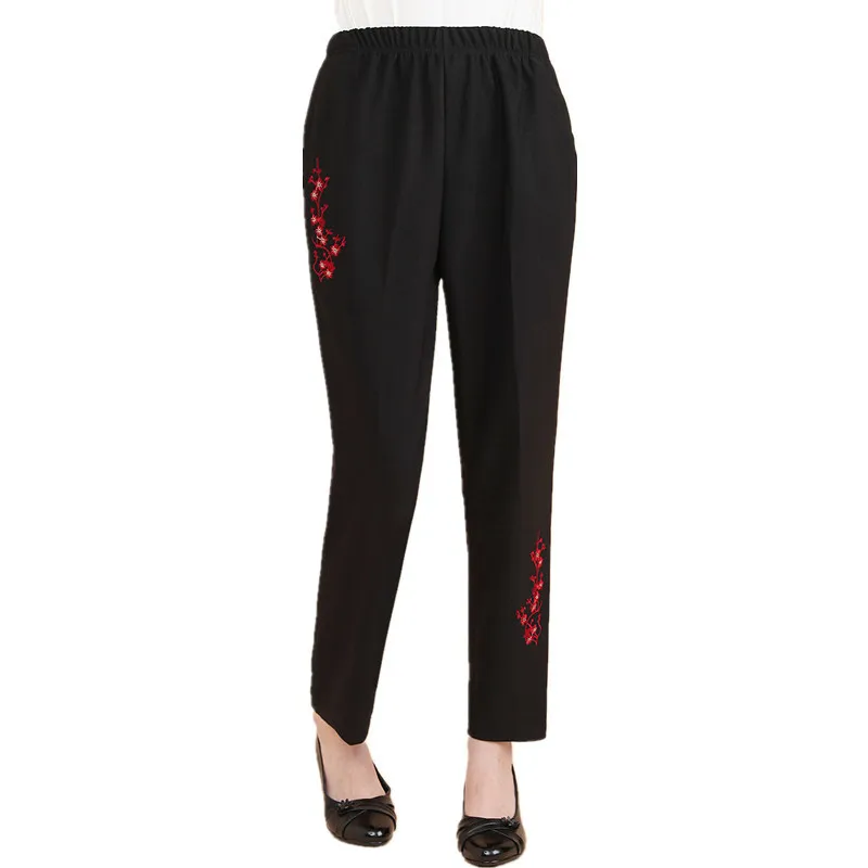 Autumn Middle aged Female Trousers High Elastic Waist The Elderly Women's Large Size Ladies 