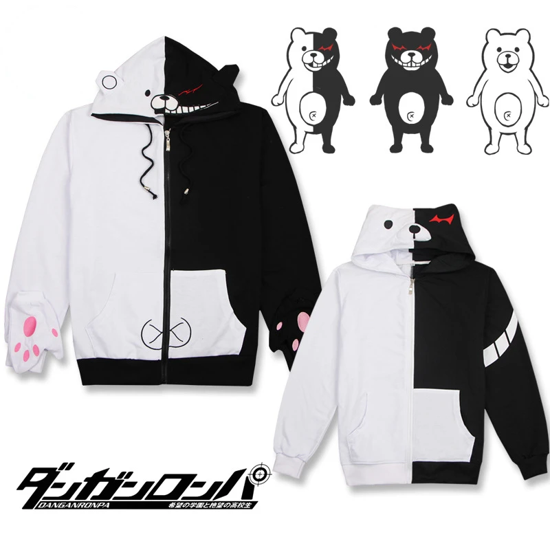 Danganronpa медведь Монокума Осень Мультфильм Аниме толстовки свитшоты куртки