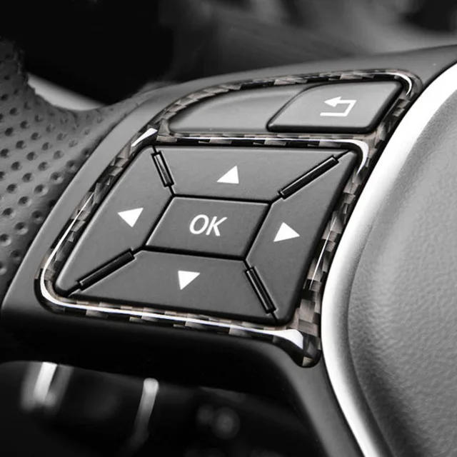 

Carbon Fiber Steering Wheel Buttons Frame Decoration Cover Trim 2Pcs For Mercedes Benz CLA GLK ML GL CLS SL A B C E G Class