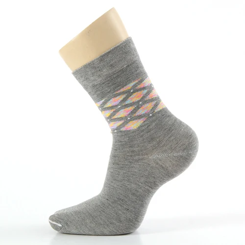 5 пара/лот, хлопковые мужские носки, Компрессионные носки, цветные, со стразами, забавные, повседневные, мужские носки, размер 39-43 - Цвет: light grey