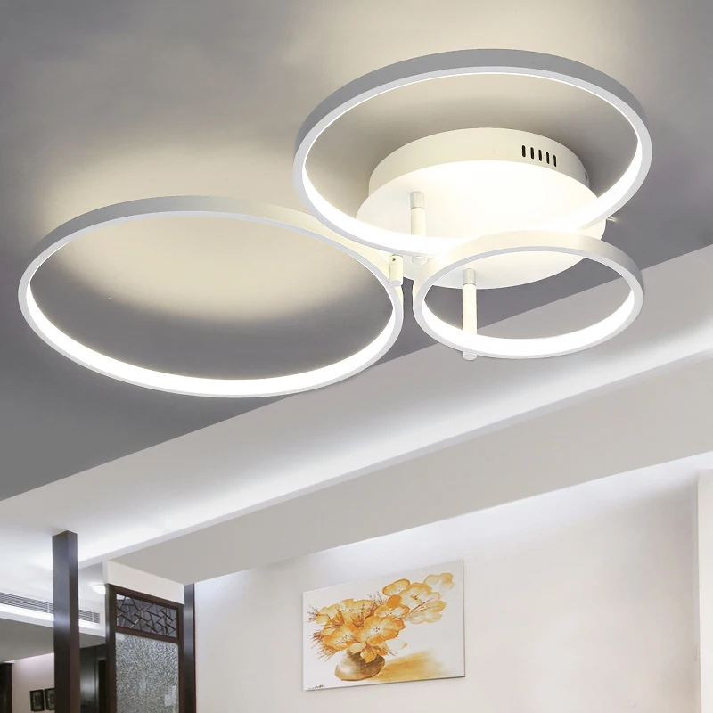 

New Arrival Circle rings designer Modern led ceiling lights lamp for living room bedroom Remote control ceiling lamp fixtures