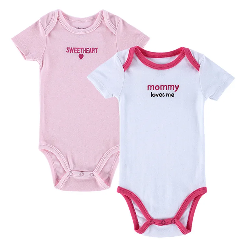 Комплект из 2 предметов боди с короткими рукавами для маленьких девочек мягкие