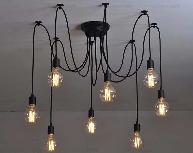 Mordern Nordic Retro Edison Bulb Light Chandelier Vintage Loft Mordern Nordic Retro Edison Bulb Light Chandelier Vintage Loft Antique Adjule Diy E27 Art Spider Ceiling Lamp Fixture In Pendant Lights From