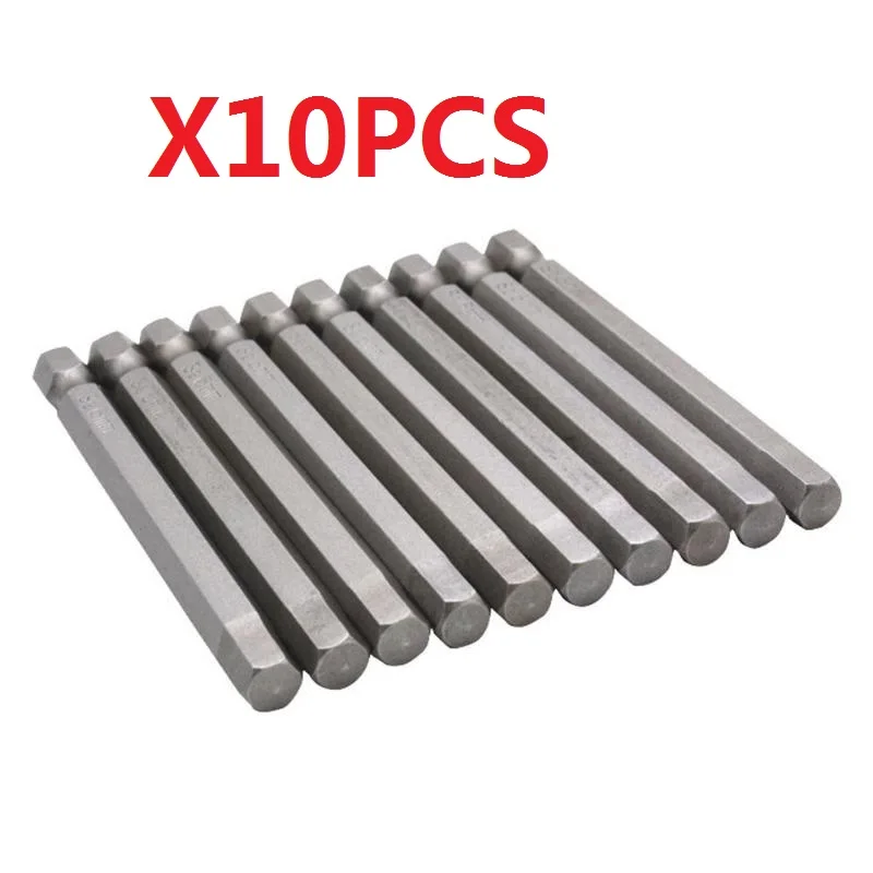 

10PCS/Set Screwdriver Bits 1/4 inch shank S2 6mm Hexagonal head handle Alloy Steel Magnetic Ball Hex Shank Screwdriver Bit