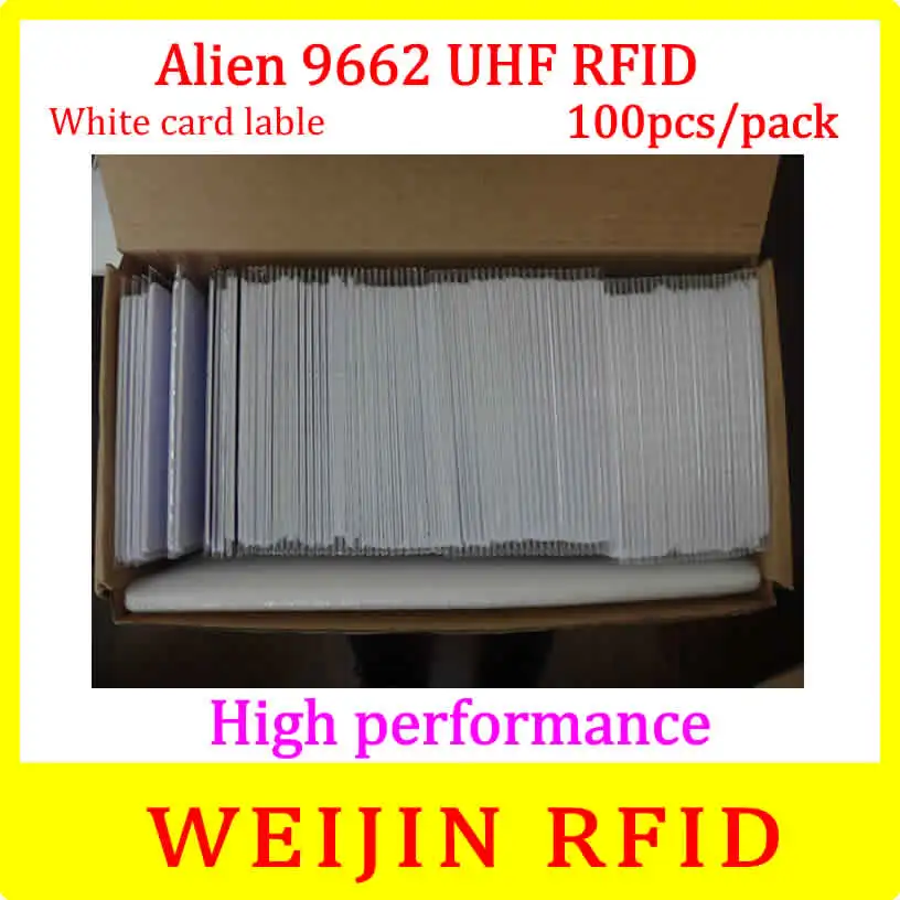 

Alien authoried 9662 860-960MHZ UHF RFID Card 100 pcs per pack Alien Higgs3 915M EPC 54x86x0.9mm PVC card free shipping