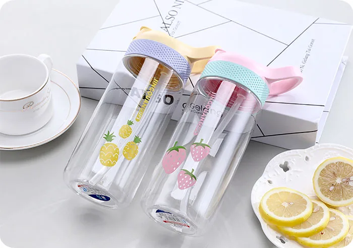 Plastic Water Bottle With Straw (12)