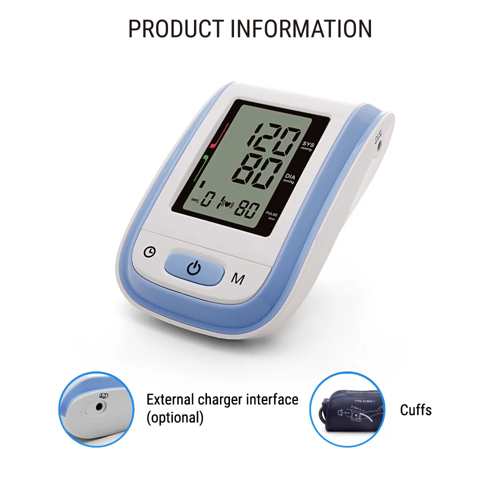 Крови Давление Arm Пульс монитор с ЖК-дисплей Портативный Heart Beat Meter измерения автоматическое здравоохранения больше манжеты