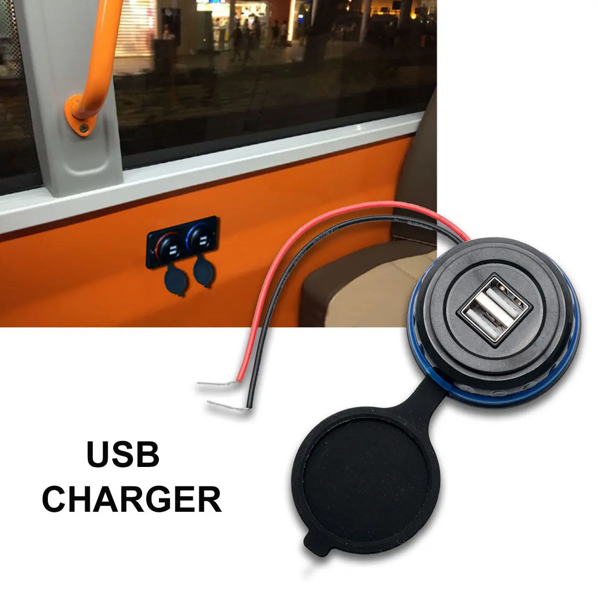 Мини 2 порта USB зарядное устройство 12 в разъем питания транспортного средства 3.1A