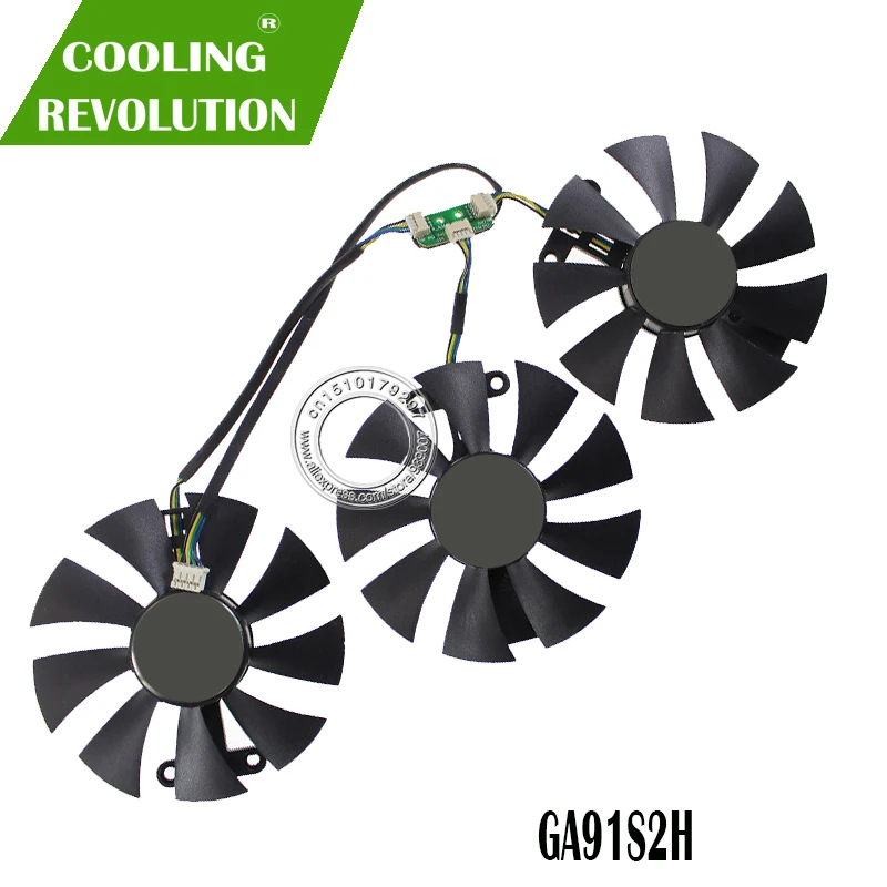 3 шт./компл. GA91S2H DC 12V 0.35A Вентилятор Охлаждения видеокарты для ZOTAC GTX980Ti AMP 980Ti/TITANX