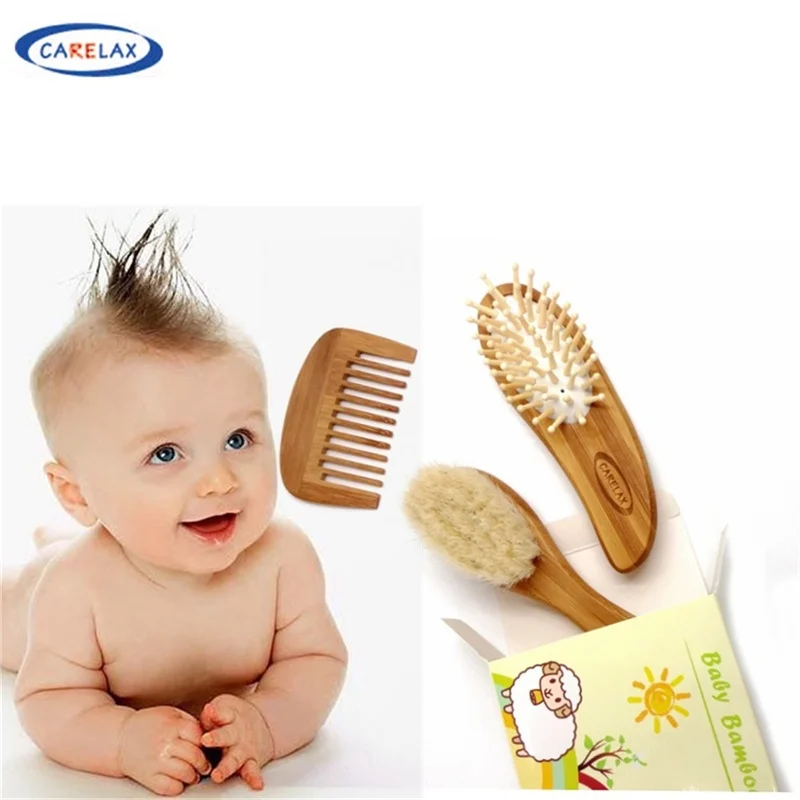 2017 Carelax Wooden Baby Hair Brush and Hair Brush Set ...
