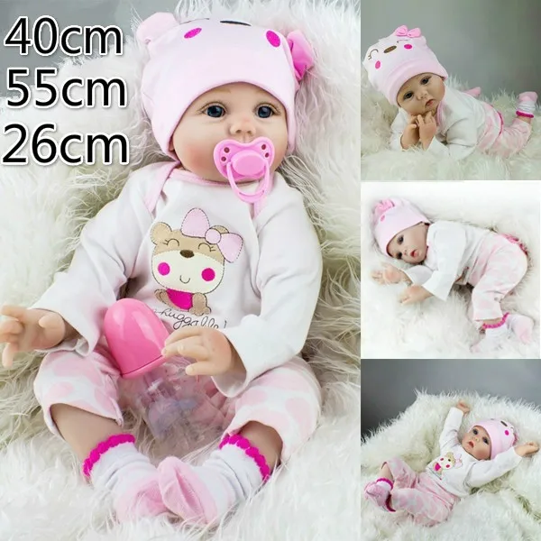 

Bebe Reborn 26/55cm Silicone Reborn Baby Dolls Lifelike Soft Cloth Body Newborn Babies Silicone Toys Kids Birthday Best Gifts