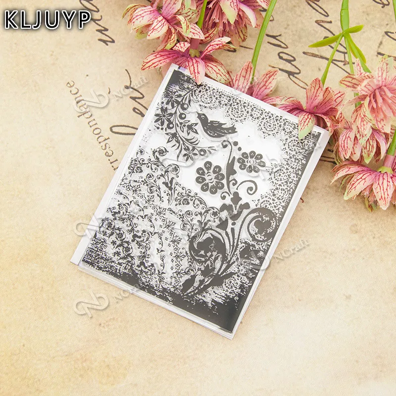 

KLJUYP 1 sheet DIY background Design Transparent Clear Rubber Stamp Seal Paper Craft Scrapbooking Decoration