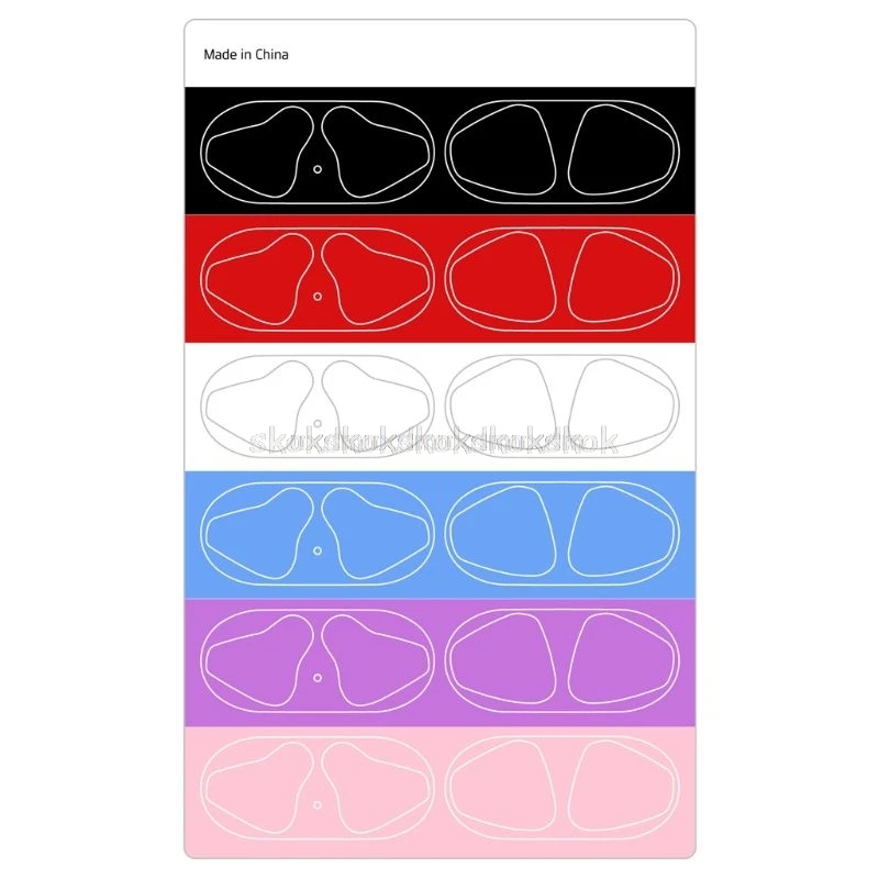 

6 Pairs Colorful Protective Sticker Case Skin Dust-proof Dust Guard for Apple Airpods Earphones Charging Box A20 19 Dropship
