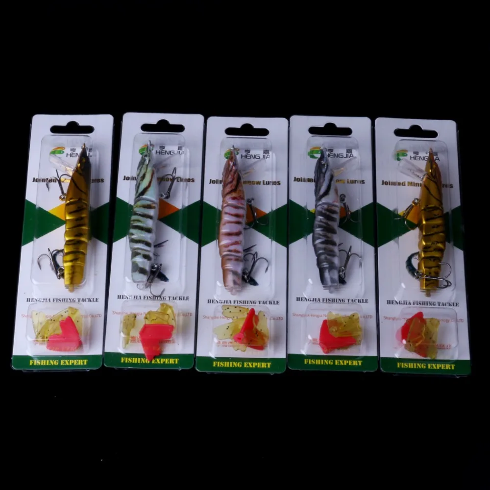 HENGJIA 1Pcs Segmented Fishing Lure 3D Simulation Shrimp Bait Isca Artificial With Hook Pesca Gear | Спорт и развлечения