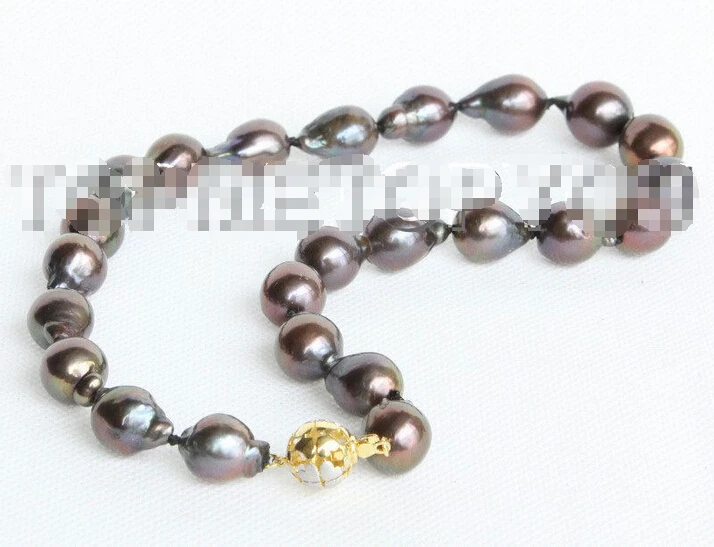 

shipping Authentic 17" 10mm round pink freshwater pearls necklace E100