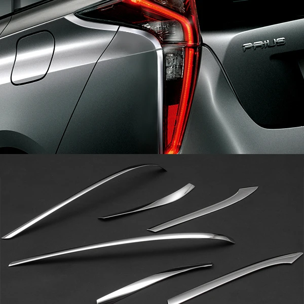

SUS304 Stainless Steel Rear Light Taillights Cover Molding Trim Accessories for Toyota Prius XW50 2015-2017