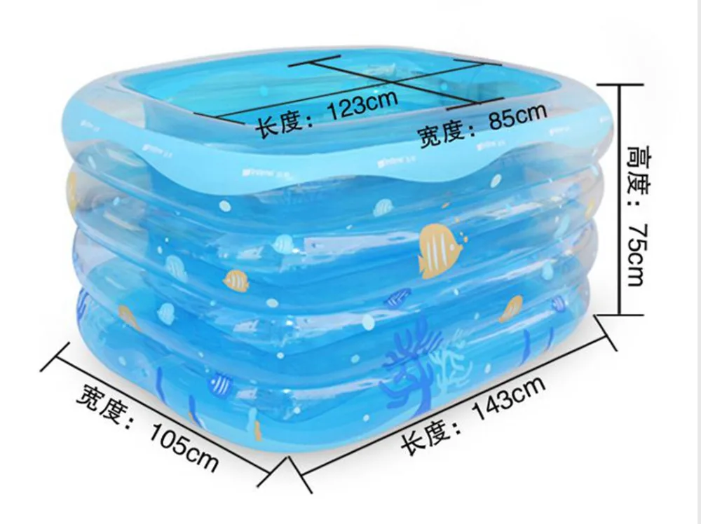 inflatable pool transparent rectangle inflatable baby swimming folding portable bathtub 143x105x75cm blue white fish printed in pool accessories from - Rectangle Inflatable Pool inflatable pool transparent rectangle inflatable baby swimming folding portable bathtub 143x105x75cm blue white fish printed in pool accessories from - Rectangle Inflatable Pool