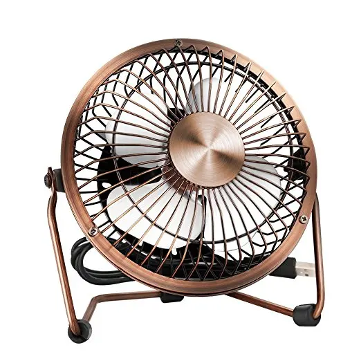 

Mini USB Table Desktop Personal Fan (Metal Design,Antique Quiet Operation; 3.9 feet USB Cable, High Compatibility