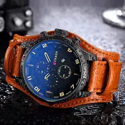Роскошные брендовые армейские часы мужские кожаный ремешок для часов водонепроницаемые аналоговые кварцевые часы