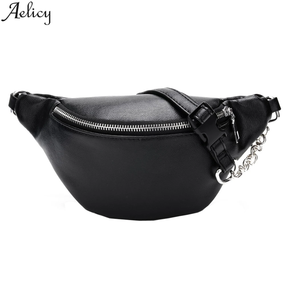 Aelicy Fashion Waist Bag Women Hot Sales Solid Pack Female Chains Bag Black Hobos Shape Pu Leather Waist Packs Chest Phone Pouch Aelicy Fashion Waist Bag Women Hot Sales Solid Pack Female Chains Bag Black Hobos Shape Pu Leather Waist Packs Chest Phone Pouch