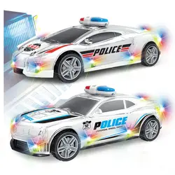 Электрический музыка полиции Модель игрушечной машины литья под давлением модели Мигающий Свет Звук развивающие гонки игрушка Шмель
