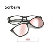 Высокое Качество Поляризованные прикрепляемые солнцезащитные очки Ultem очки рамка женские оптические очки для близорукости круглые магнитные клип очки сексуальные