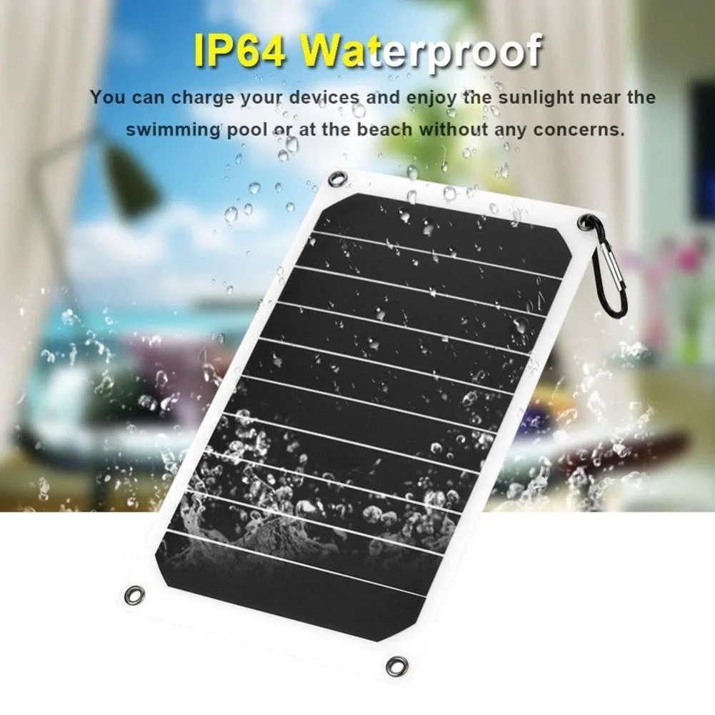 

Portable 10W IP64 Waterproof Solar Panel Mobile Power Charger 5V USB Powerful Charging JDH99