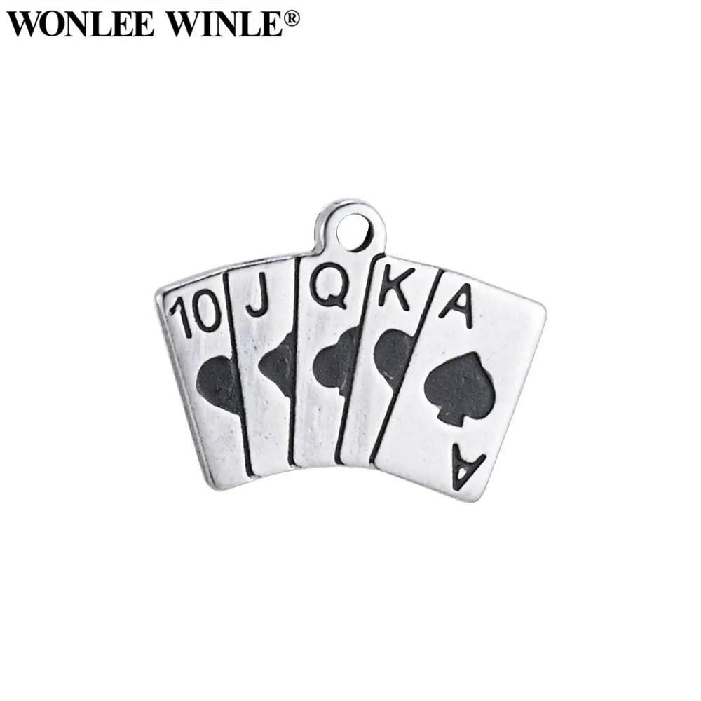 Wonlee Winle DIY 316l нержавеющая сталь флеш покер Подвески для браслета ожерелье