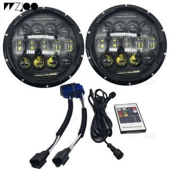 

WZJOO 2PCS RGB 7inch 75W LED Headlight Car Led Driving Light Hi/Lo Beam DRL White DRL For Jeep Wrangler AM General Hummer H1 H2